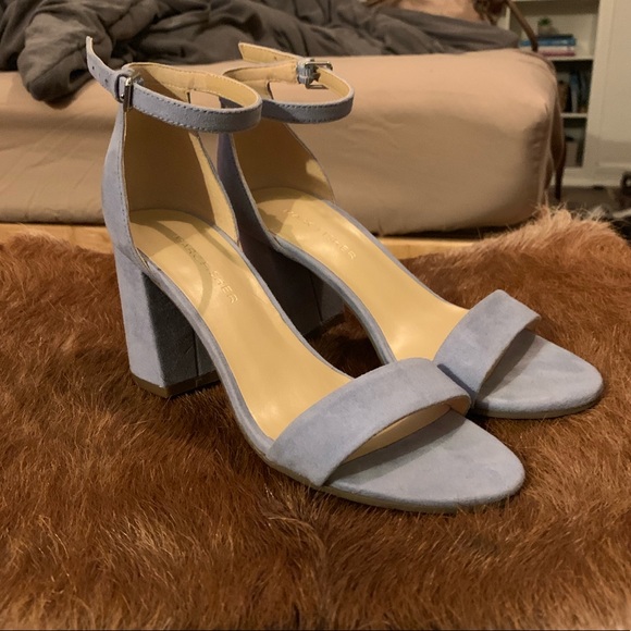 baby blue block heel sandals
